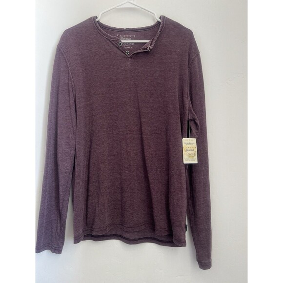 Lucky Brand Other - Lucky Brand Long Sleeve Henley, Medium, CAMO Burgundy COTTON